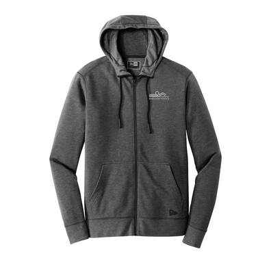 Black Heather New Era® Tri-Blend Fleece Full-Zip Hoodie