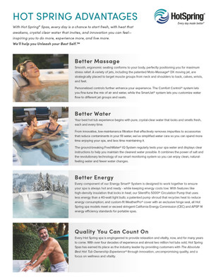 The Hotspring Difference Sale Sheet (Packs of 50)