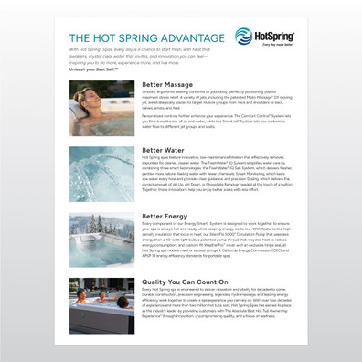 The Hot Spring Advantage Sale Sheet | 2026 (COMING SOON)