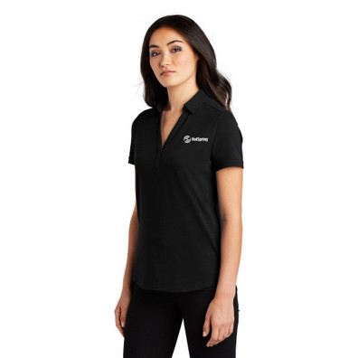 OGIO Ladies Limit Polo  in black on model. 