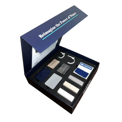 Endless™ Pools Modular Swatch Kit open 3/4th angle view.