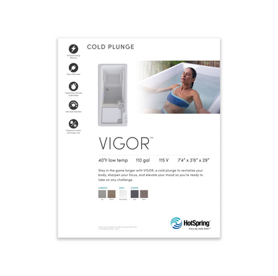 Cold Plunge Vigor Spa Sign 11x17 HS on a white background. 