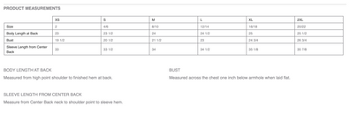 Carhartt® Women’s Rugged Flex® Crawford Jacket size guide. 