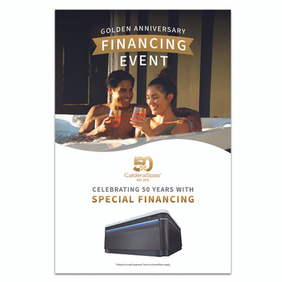 Golden Anniversary Financing Event Window Cling – 12” x 18” stock image