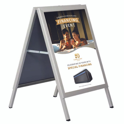 Golden Anniversary Financing Event Large Poster/A Frame Sign – 24” x 36” mockup