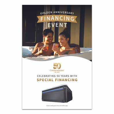 Golden Anniversary Financing Event Large Poster/A Frame Sign – 24” x 36” stock image