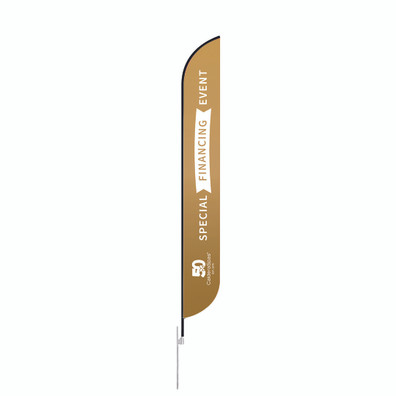 Golden Anniversary Financing Event - 18' Feather Flag on White background