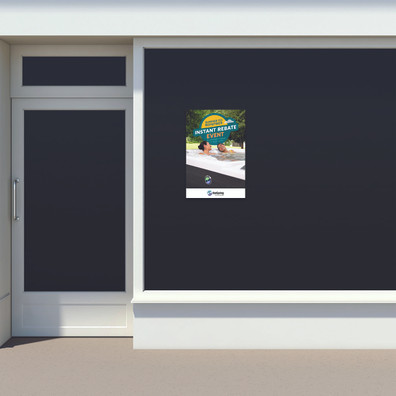 NEW 2026 HS Instant Rebate Event Window Cling – 12” x 18” mockup