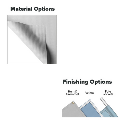 Banner material and finishing options.