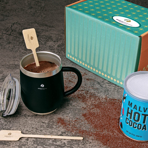 Cocoa Cozy gift set with watkins wellness logo on table.