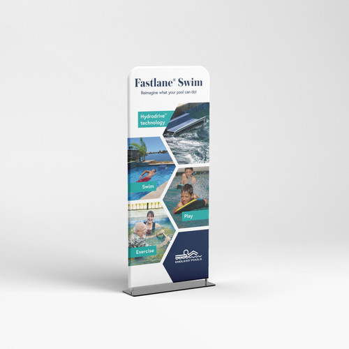 Fastlane Swim Display Backdrop mockup. 
