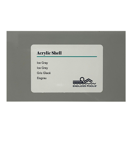 Acrylic Shell Swatch Ice Grey with the white back ground.