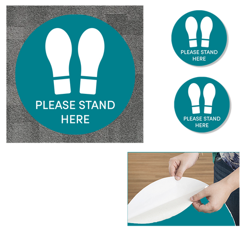 Virtual View AR Floor Decal Stand Here