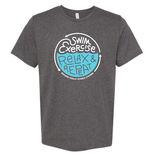 Heathered Charcoal District Very Important Tee Swim Exercise Tee Front.