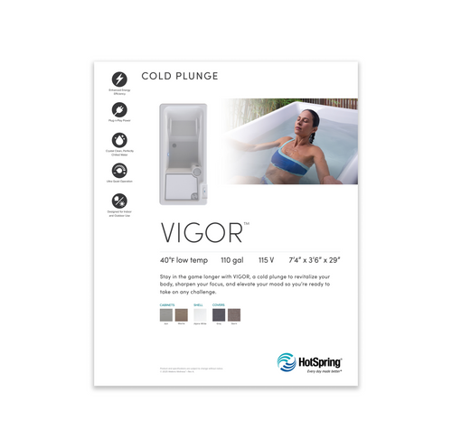 Cold Plunge Vigor Spa Sign 11x17 HS on a white background. 