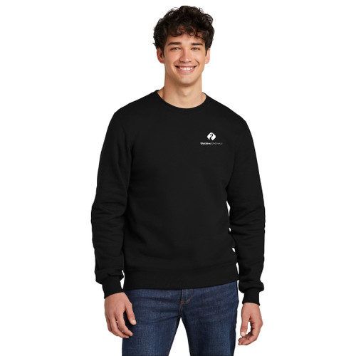 Model wearing is Black Jerzees Eco™ Premium Blend Crewneck Sweatshirt. Model wearing is Black Jerzees Eco™ Premium Blend Crewneck Sweatshirt.