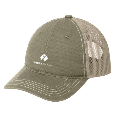 District ® Super Soft Mesh Back Cap in Olive/ Khaki color left side view.