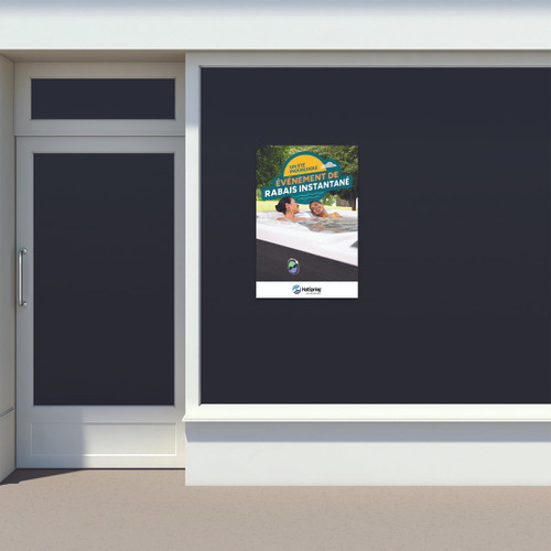 2026 French HS Instant Rebate Event Window Cling – 12” x 18” mockup