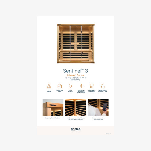 Sentinel IR 3 Sauna Display Sign - 11" x 17"