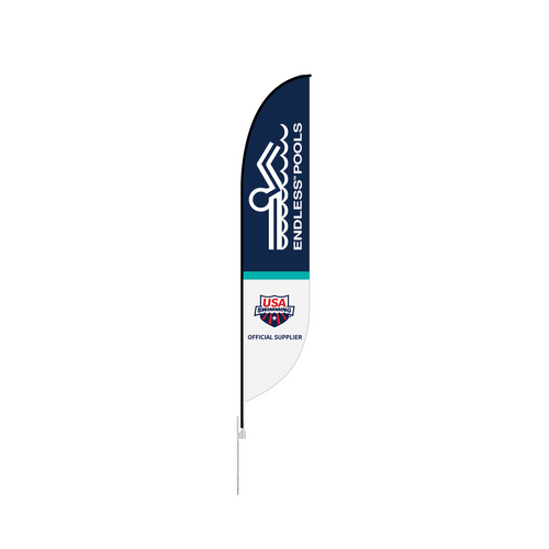 14' USAS Feather Flag on a white background. 
