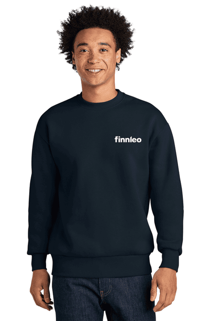 Finnleo embroidered crewneck sweatshirt in Midnight Navy
