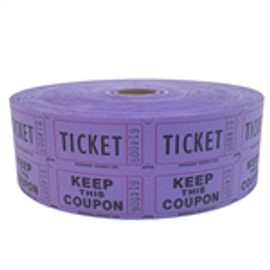 Double Roll Tickets - Purple - 50/50 Raffle Tickets - 2 Part