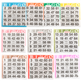 Bingo Paper Game Cards - 1 card - 10 sheets - 100 books per pack