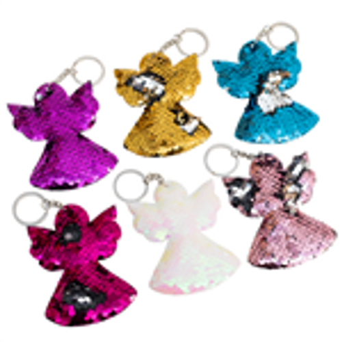 Sequin Angel Keychains - 12 per pack
