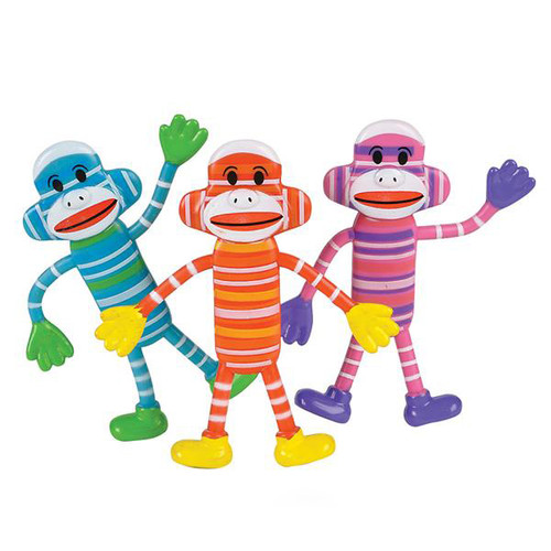 Sock Monkey Bendable - 12 per pack