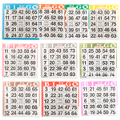 Bingo Paper Game Cards - 1 card - 10 sheets - 100 books per pack - SKU AG1S10A