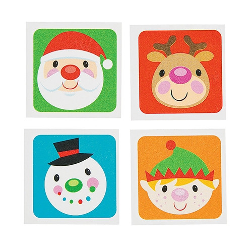 Temporary Christmas Tattoos for Kids - 36 per pack