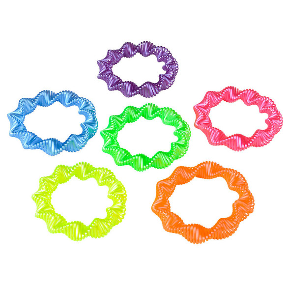 Neon Twist Coil Spring Bracelets - 12 per pack