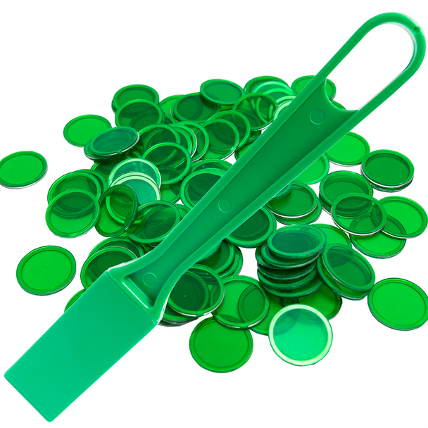 Magnetic Bingo Wand with 100 Bingo Chips Set - Green