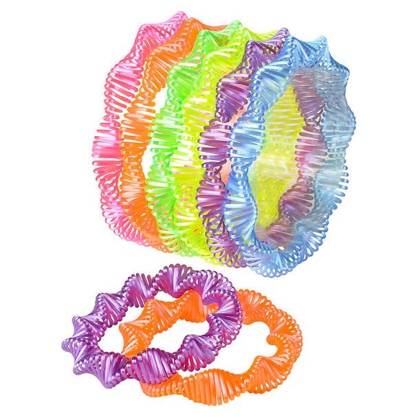 Neon Twist Coil Spring Bracelets - 12 per pack