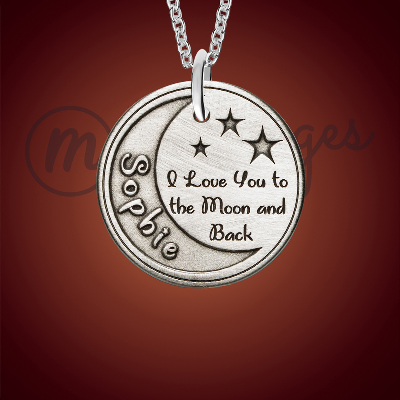 Custom Moon Shape Necklace | I Love You to the Moon & Back Necklace,  Personalized Name Pendant, Personalized Mom Jewelry - aka originals