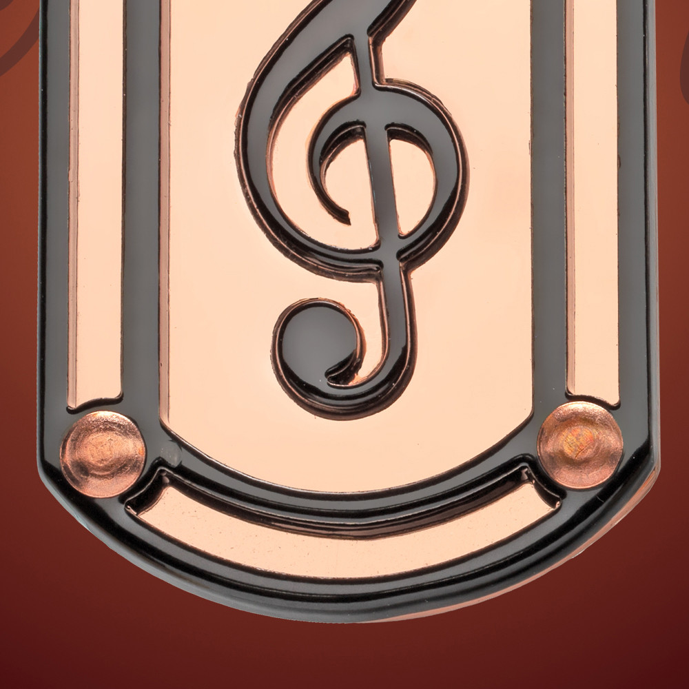 Copper Musical Note Necklace With Name and Music Name Jewelry in Silver