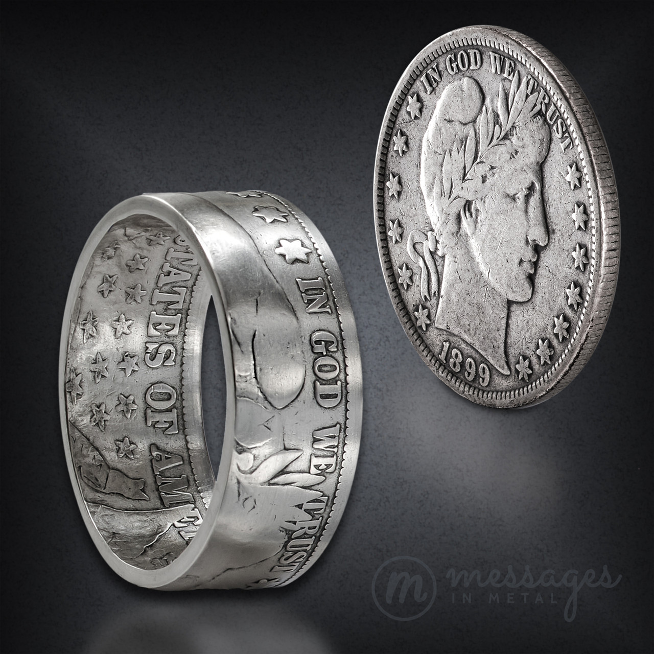 Coin Ring Sterling Silver Indian Head Buffalo Nickel