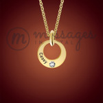 Gold Single Ring Personalized Birthstone Necklace Gold Single Ring Personalized Birthstone Necklace