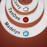 Silver Trio Ring Personalized Birthstone Necklace Silver Trio Ring Personalized Birthstone Necklace