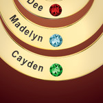 Gold Quad Ring Personalized Birthstone Necklace Gold Quad Ring Personalized Birthstone Necklace