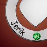 Silver Heart Round Birthstone Necklace Charm Silver Heart Round Birthstone Necklace Charm