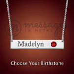 Silver Integrity Name Birthstone Bar Pendant Silver Integrity Name Birthstone Bar Pendant