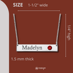 Silver Integrity Name Birthstone Bar Pendant Silver Integrity Name Birthstone Bar Pendant