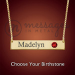 Gold Integrity Name Birthstone Bar Pendant Gold Integrity Name Birthstone Bar Pendant