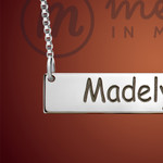Silver Loyalty Name Birthstone Bar Pendant Silver Loyalty Name Birthstone Bar Pendant