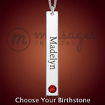 Integrity Silver Name Necklace With Birthstone Integrity Silver Name Necklace With Birthstone