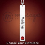 Loyalty Silver Name Necklace With Birthstone Loyalty Silver Name Necklace With Birthstone