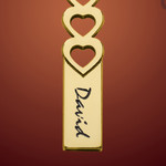Gold Three Heart Name Bar Necklace For Couple Gold Three Heart Name Bar Necklace For Couple