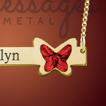 Gold Butterfly Name Bar Necklace Gold Butterfly Name Bar Necklace