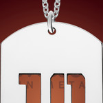 Silver Name and Number Dog Tag Necklace Silver Name and Number Dog Tag Necklace